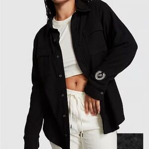 NWT PINK REVERSE FLEECE SHACKET